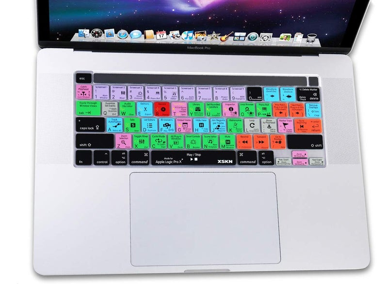XSKN غطاء لوحة مفاتيح سيليكون مختصرات XSKN Logic Pro X بتصميم QWERTY الإنجليزي لجهاز MacBook Pro 16 بوصة A2141 الجديد لعام 2019 و MacBook Pro 13.3 بوصة A2251/A2289 الجديد لعام 2020 مع شريط اللمس و Touch ID النسخة الأمريكية - Image 3